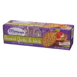 Milton's Gourmet Round Crackers Roasted Garlic & Herb (12x8.3 Oz)
