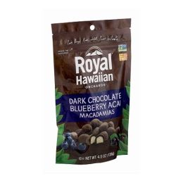 Royal Hawaiian Orchards Chocolate Macadamias, Blueberry Acai (6X4.5 OZ)
